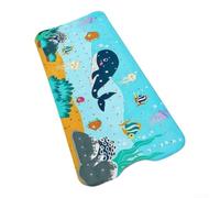 Tapis Douche Long 100x40cm avec Ventouses Sécurité | Motif baleine vibrant, PVC souple, ventouses fortes, évacuation rapide, pour idéal décoration marine