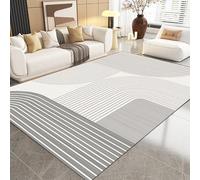 Tapis doux lavable pour salon, chambre à coucher, salle à manger, bureau, décoration d'intérieur, géométrique, minimalisme, gris, 140 x 140 cm