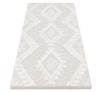 Tapis ECO SIZAL BOHO MOROC Diamants 22312 franges - structurel beige / crème tapis en coton recyclé 117x170 cm