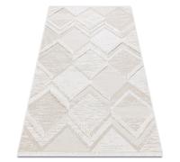 Tapis ECO SIZAL MOROC 22314 losangos zigzag boho franges - structurel beige / crème 78x150 cm