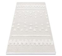 Tapis ECO SIZAL MOROC 22321 Triangles zigzag boho franges - structurel beige / crème 78x150 cm
