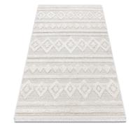 Tapis ECO SIZAL MOROC 22322 losangos lignes boho franges - structurel beige / crème 117x170 cm
