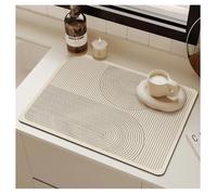 Tapis égouttage diatomite 40x30 cm, absorbant rapide, pieds silicone, papier abrasif inclus, cuisine hygiénique séchage Label