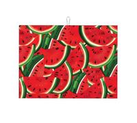 Tapis égouttoir à Vaisselle Pastèques rouges sans couture Tapises évier | 41x46cm Lavable Tapis de Séchage Microfibre Égouttoir à Vaisselle pour Comptoir Ustensiles Cuisine