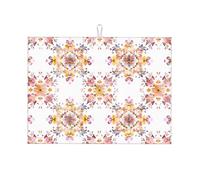 Tapis égouttoir à Vaisselle Petite fleur mignonne Tapises évier 41x46cm | Absorbantrésistant Tapis de Séchage Antidérapant Égouttoir à Vaisselle pour Ustensiles Cuisine Tasse