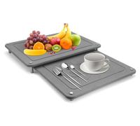 Tapis égouttoir en diatomite pour plan de travail de cuisine, 40 x 30 cm, antidérapant, lavable, absorbant, avec pieds en acier inoxydable, tapis en diatomite pour plan de travail de cuisine, tapis ég