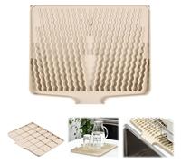 Tapis égouttoir lisse 40 x 33 x 1,5 cm | Tapis égouttoir en silicone pour évier | Forme biseautée avec trou d'évacuation | Résistant à la chaleur et antidérapant | Peut également servir de égouttoir |