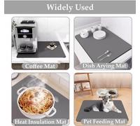 Tapis égouttoir pour vaisselle, séchage rapide, absorbant, pour machine à café, semelle antidérapante en caoutchouc, tapis absorbant pour cuisine, animaux domestiques, évier
