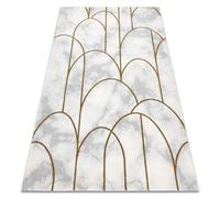 Tapis EMERALD exclusif 1016 glamour élégant art deco marbre crème / or 140x190 cm