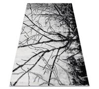 Tapis EMERALD exclusif 3820 glamour élégant arbre argent 140x190 cm