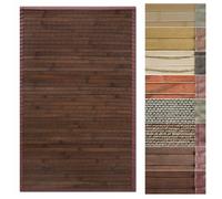 Tapis en bambou avec bord en tissu Design naturel 90 x 120 cm, Oak