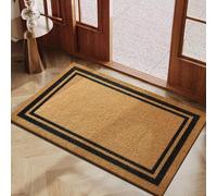 Tapis en coco pour l'intérieur et les espaces extérieurs abrités, antidérapant, naturel, en coco, cadre d'extérieur, résistant aux intempéries, pour le salon, la terrasse, l'entrée, 40 x 60 cm