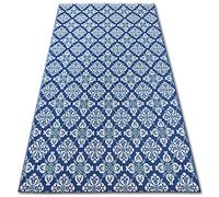 Tapis EN CORDE SIZAL COLOR 19246/699 Fleurs Bleu 160x230 cm