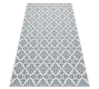 Tapis EN CORDE SIZAL COLOR 19246/969 Fleurs Blanc 200x290 cm
