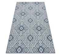 Tapis EN CORDE SIZAL COLOR 19247/699 Carrés Losanges Carreaux Bleu 160x230 cm