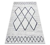 Tapis EN CORDE SIZAL COLOR 47272/396 Losanges CarrésVBlanc 160x230 cm