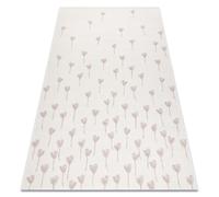 Tapis EN CORDE SIZAL FLAT 48779/526 Fleurettes crème rose 160x230 cm