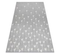 Tapis EN CORDE SIZAL FLAT 48779/637 Fleurettes gris crème 80x150 cm