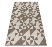 TAPIS EN CORDE SIZAL FLOORLUX 20489 champagne / gris foncé TRIANGLES 140x200 cm