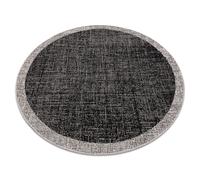 TAPIS EN CORDE SIZAL FLOORLUX Cercle 20401 Cadre noir / argentin cercle 120 cm