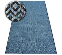 Tapis EN CORDE SIZAL LOFT 21144 LOSANGES ZIGZAG bleu/noir/argentin 80x150 cm