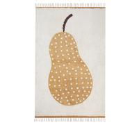 Tapis en Coton 140 x 200 cm avec Motif Poire Rectangulaire Multicolore Blanc Cas