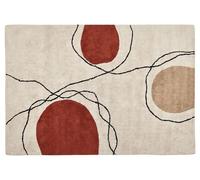Tapis en coton beige et rouge 140 x 200 cm BOLAT