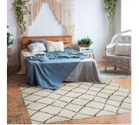 Tapis en coton motifs ethniques écru naturel 130x190