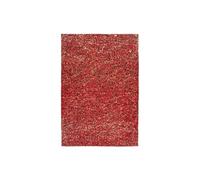 Tapis en Cuir Fait Main "Finish" Rouge & Or 200 x 290 cm