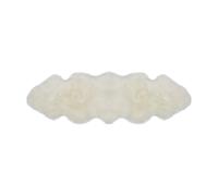 Tapis en fausse laine de mouton, 60 x 120 cm, tapis d'appoint en peluche douce, tapis de sol à poils longs blanc avec bordure effet suède, pour chevet, canapé, chaise