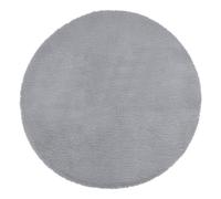 Tapis en Fourrure Grise Extra Doux D 80 cm - Atmosphera
