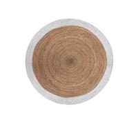 Atmosphera Tapis en jute bord blanc D120 cm