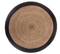 Tapis en jute bord noir noir D120cm - Atmosphera Créateur d'intérieur