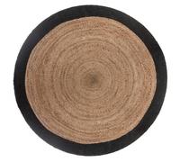 Tapis en jute bord noir noir D120cm - Atmosphera Créateur d'intérieur