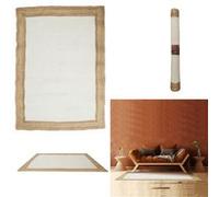 HOME DECO FACTORY - TX9331 Tapis en Jute et Coton - Conçu pour Salon, Chambre Ou Salle D'Attente - Design Moderne - Dimensions 120 x 170 cm - Couleur Écru
