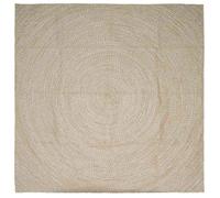 Tapis en jute moderne - vidaXL - 240x240 cm - Naturel et Blanc - Carré - Lavable en machine - Usage intérieur