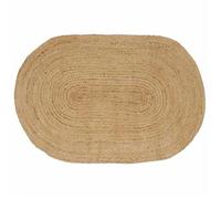 Tapis en jute moderne - vidaXL - Naturel et Noir - 300x300 cm - Ovale - Lavable en machine - Usage intérieur
