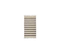 Tapis en jute naturel et noir, rectangulaire, à rayures, franges - House Doctor, Sima - 140x70 cm