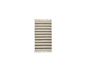 Tapis en jute naturel et noir, rectangulaire, à rayures, franges - House Doctor, Sima - 140x70 cm