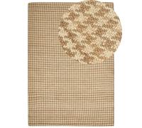 Tapis en Jute Tressé Beige 160 x 230 cm Fait Main Style Boho pour Intérieur Arap