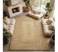 Tapis en jute tressé naturel artisanal 120x170 - style bohème