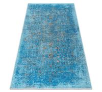 Tapis en laine ANTIGUA 518 75 JQ500 OSTA - Abstraction tissé à plat bleu 170x240 cm