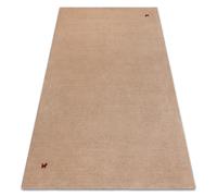Tapis en laine GABBEH LOOM beige - TISSÉ MAIN épais 75x140 cm