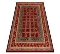 Tapis en laine KASHQAI 4349 300 oriental cadre terre cuite / vert 67x130 cm