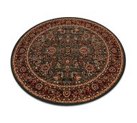 Tapis en laine KASHQAI 4362 400 cercle ornement vert / bordeaux cercle 120 cm