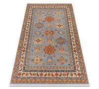 Tapis en laine KESHAN franges Cadre oriental 7683/53544 beige / bleu 120x145 cm