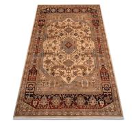Tapis en laine KESHAN franges oriental 1255/53525 beige / terre cuite 80x145 cm