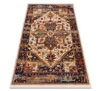 Tapis en laine KESHAN franges Ornement oriental 2886/53555 beige / bordeaux 200x290 cm