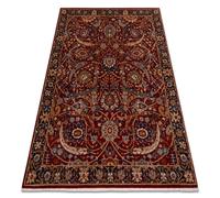 Tapis en laine KESHAN franges Ornement oriental 6650/53578 terre cuite / beige 120x145 cm