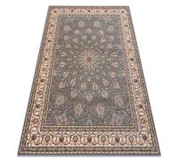 Tapis en laine NAIN Rosette cadre 1180/51034 bleu / beige 200x300 cm